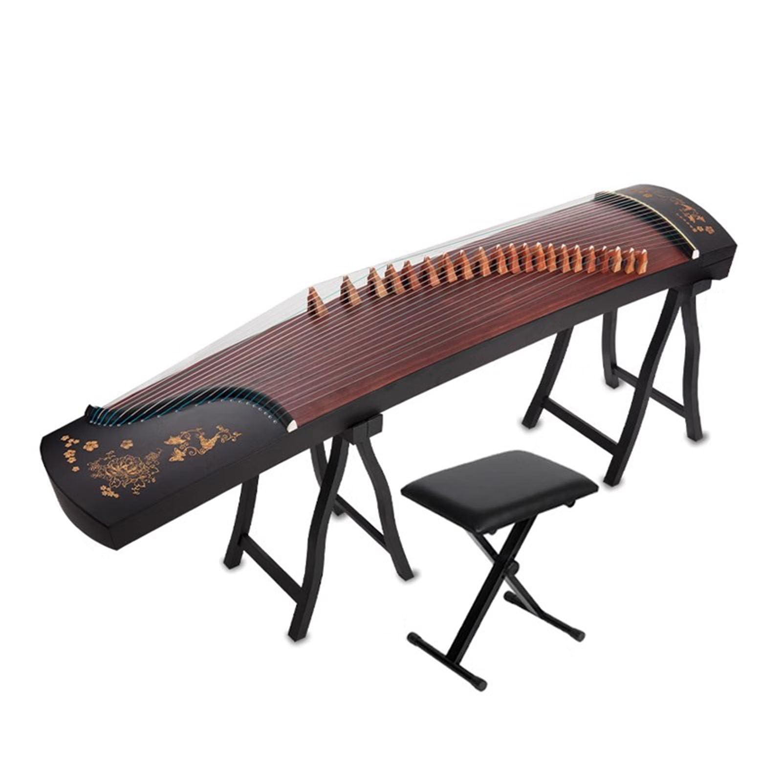 美品⭐︎古筝（Gu Zheng） 21弦 スタンド譜面台ケース付き Professional Sandalwood Guzheng, 163CM Standard 21-String Chinese